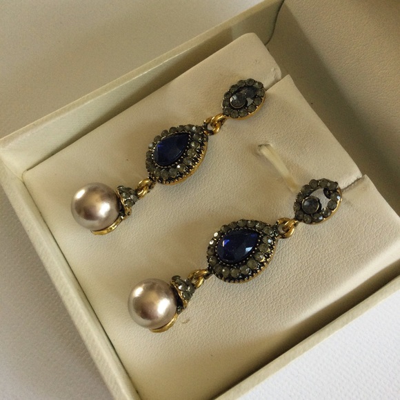 Vtg Style Boho Ethnic Water-drop Crystal Rhinestone Faux Pearl Dangling Earrings - Picture 4 of 14